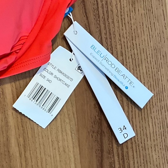 Blue Rod Beattie Shortcake Underwire Molded Bikini Swim Top Sz 34D - Picture 5 of 5